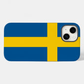 愛国的なアップルケースメイト、スウェーデン国旗ケースメイトi Case-Mate iPhoneケース (裏面 (横))