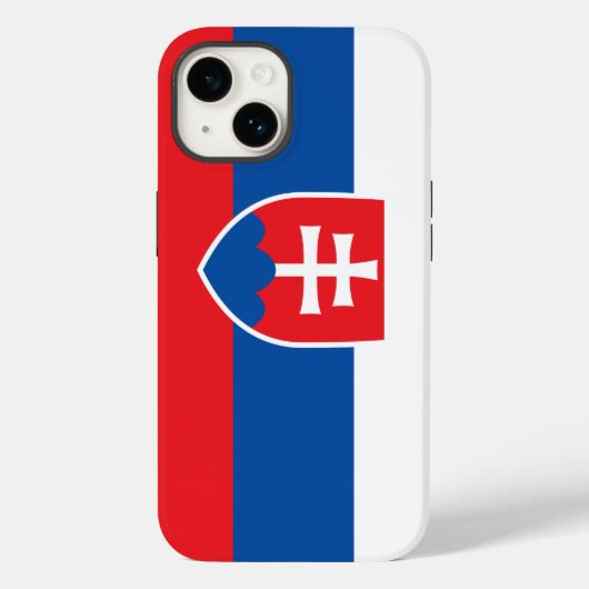 愛国的なアップル14ケースメイト、スロバキア国旗 Case-Mate iPhoneケース (裏面)