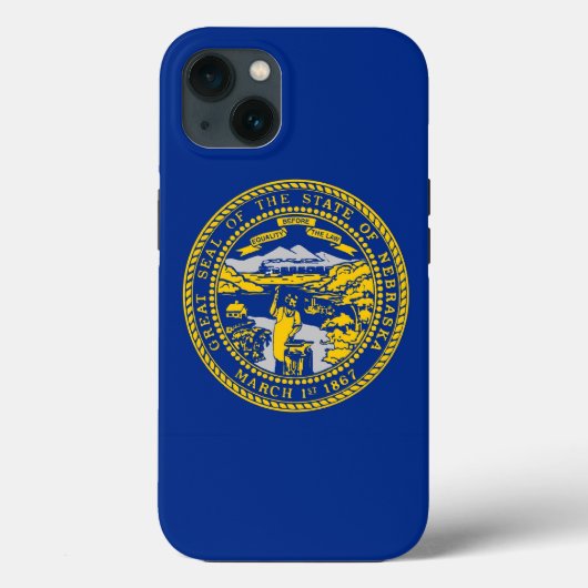 愛国的なアップルiPhone 13ケースメイト、ネブラスカ州旗 Case-Mate iPhoneケース (裏面)