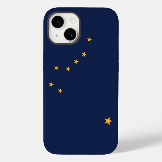 愛国的なアップルiPhone 14ケースメイト、アラスカ国旗 Case-Mate iPhoneケース (裏面)