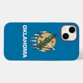 愛国的なアップルiPhone 14ケースメイト、オクラホマ州旗 Case-Mate iPhoneケース (裏面 (横))