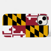 愛国的なアップルiPhone 14ケースメイト、メリーランド州旗 Case-Mate iPhoneケース (裏面 (横))