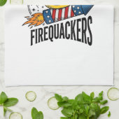 愛国的なアヒルの花火Tシャツデザイン Firequackers キッチンタオル (折り畳み)