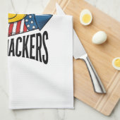 愛国的なアヒルの花火Tシャツデザイン Firequackers キッチンタオル (四つ折り)