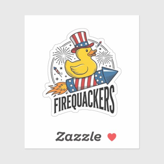愛国的なアヒルの花火Tシャツデザイン Firequackers シール (シート)