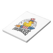 愛国的なアヒルの花火Tシャツデザイン Firequackers ノートパッド (回転)