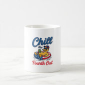 愛国的なアヒルのTシャツデザインで四番目を冷却 コーヒーマグカップ (中央)