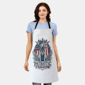 愛国的なアヒル狩人犬ベクターグラフィックTシャツ_1 エプロン (着用した状態)