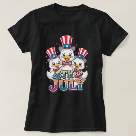 愛国的なアヒル 2026年7月4日 Tシャツ (デザイン正面)