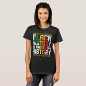 愛国的なアフリカ系アメリカ人の黒人歴史はアメリカ人 Tシャツ (正面フル)