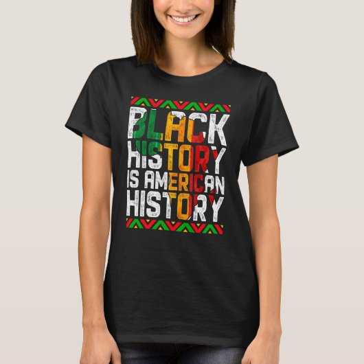 愛国的なアフリカ系アメリカ人の黒人歴史はアメリカ人 Tシャツ (正面)
