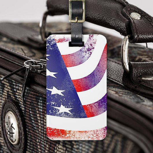 愛国的なアブストラクトアメリカ国旗グランジ ラゲッジタグ
