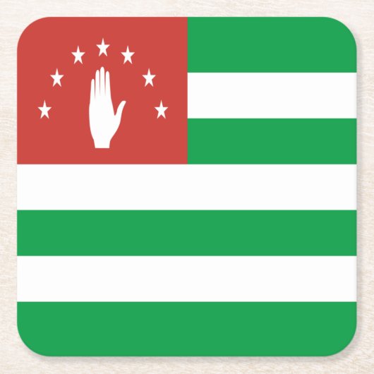 愛国的なアブハジアの旗 スクエアペーパーコースター (正面)