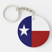 愛国的なアメリカとテキサス州の旗 キーホルダー (正面)