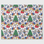 愛国的なアメリカのくるみ割りパターン ラッピングペーパー (フラット)