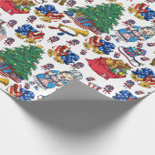 愛国的なアメリカのくるみ割りパターン ラッピングペーパー (角)