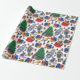 愛国的なアメリカのくるみ割りパターン ラッピングペーパー