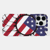 愛国的なアメリカのひまわり iPhoneケース (裏面横)