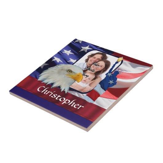 愛国的なアメリカのアイコン写真テンプレート タイル (側面)