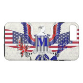 愛国的なアメリカのイーグルパーソナライズされたモノグラム Case-Mate iPhoneケース (裏面(横))