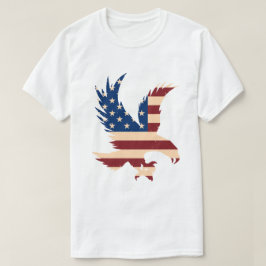 愛国的なアメリカのイーグル国旗のシルエット Tシャツ