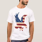 愛国的なアメリカのイーグル国旗のシルエット Tシャツ (正面)
