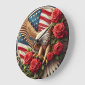 愛国的なアメリカのイーグル壁掛け時計 ラージ壁時計 (傾斜)