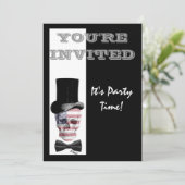 愛国的なアメリカのゴシック様式のスチームパンクスカル 招待状 (スタンド正面)