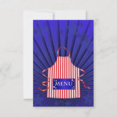 愛国的なアメリカのシェフ 赤白青のBBQ クッキング 招待状 (正面)