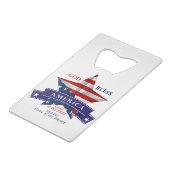 愛国的なアメリカのスターデザイン(v3) クレジットカード栓抜き (正面アングル)