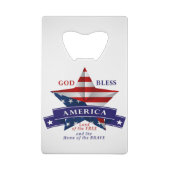 愛国的なアメリカのスターデザイン(v3) クレジットカード栓抜き (裏面)
