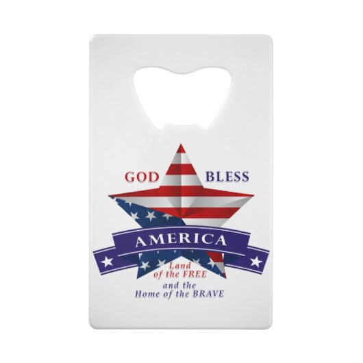 愛国的なアメリカのスターデザイン(v3) クレジットカード栓抜き (裏面)