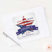 愛国的なアメリカのスターデザイン(v3) スクエアシール (封筒)