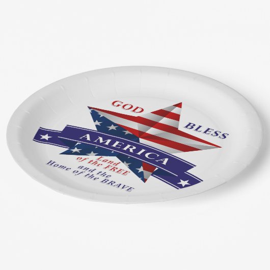 愛国的なアメリカのスターデザイン(v3) ペーパープレート (アングル)