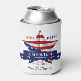 愛国的なアメリカのスターデザイン(v3) 缶クーラー