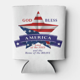 愛国的なアメリカのスターデザイン(v3) 缶クーラー