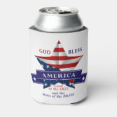 愛国的なアメリカのスターデザイン(v3) 缶クーラー (缶裏面)
