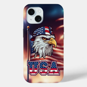 愛国的なアメリカのハゲワシ iPhone 15ケース
