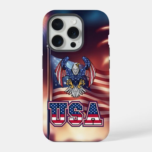 愛国的なアメリカのハゲワシ iPhoneケース (裏面)
