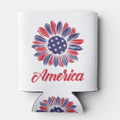 愛国的なアメリカのヒマワリ 缶クーラー (裏面)