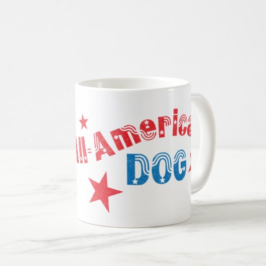 愛国的なアメリカのフォックスハウンド コーヒーマグカップ (正面右)