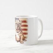 愛国的なアメリカのブルドッグ コーヒーマグカップ (正面右)