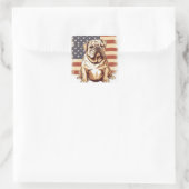 愛国的なアメリカのブルドッグ スクエアシール (バッグ)