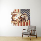 愛国的なアメリカのブルドッグ タペストリー (インサイチュ(横))