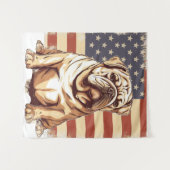 愛国的なアメリカのブルドッグ タペストリー (正面(横))