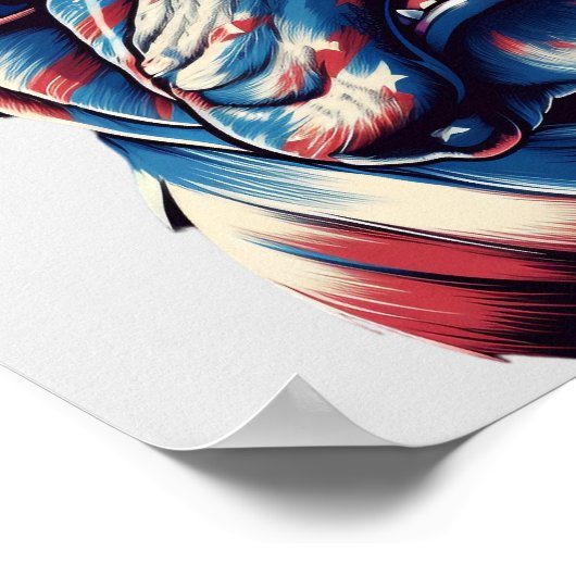 愛国的なアメリカのブルドッグ ポスター (角)