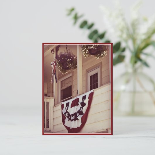 愛国的なアメリカのポーチ退役軍人の日ポストカード ポストカード (スタンド正面)