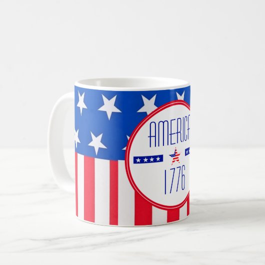 愛国的なアメリカのマグカップ コーヒーマグカップ (正面左)