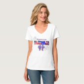 愛国的なアメリカのママ 赤白青 Tシャツ (正面フル)