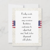 愛国的なアメリカのワシと旗 招待状 (裏面)